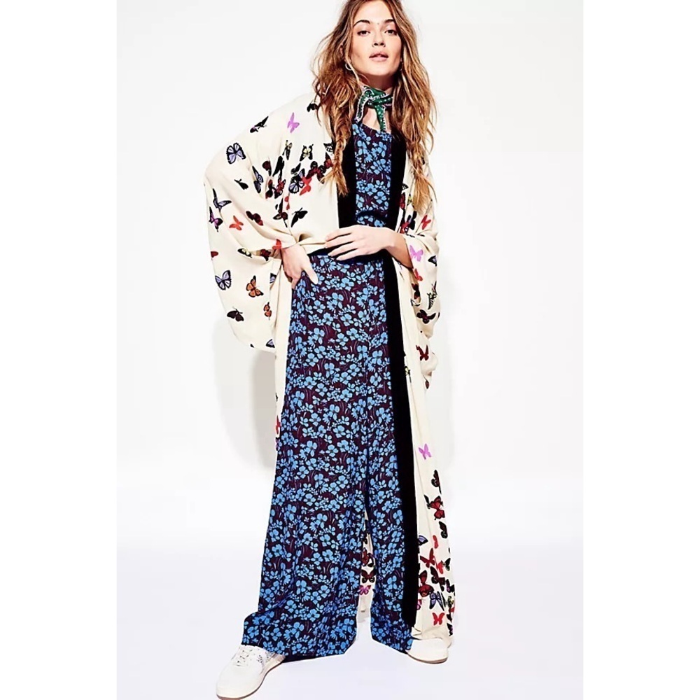 FREE PEOPLE Blue Floral Hailee Jumpsuit - Picture 4 of 8